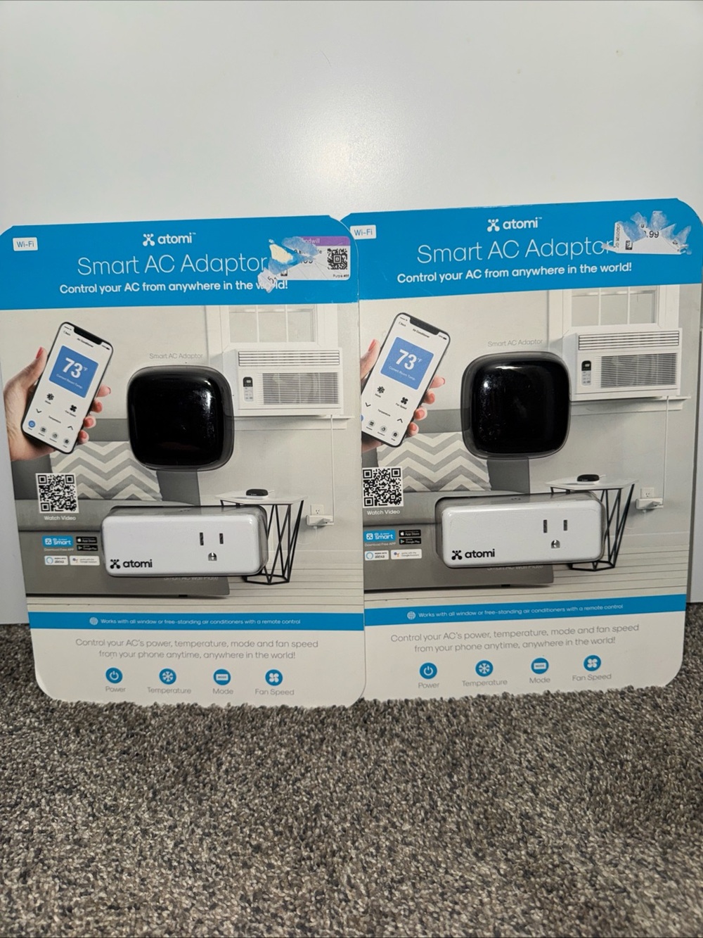 2-Pack Atomi WiFi Smart AC Adaptor Remote Control Alexa Google Assistant IR Hub